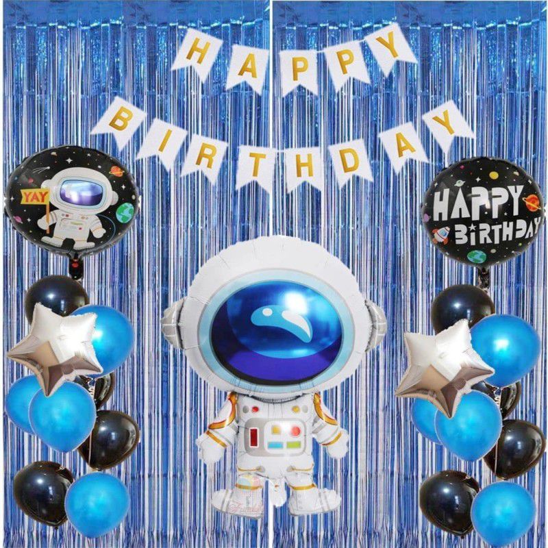 Fun and Flex ROBOT/SPACE THEME BIRTHDAY DECORATION KIT - 50Pcs for Boys Space Birthday  (Set of 46)
