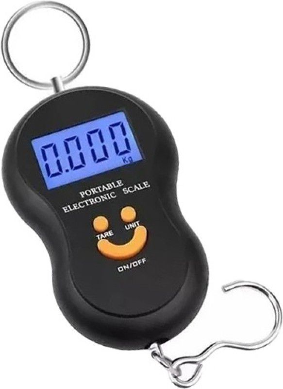 Qozent Hanging Weight Machine- 50kg New Classic Digital Heavy Duty Luggage Weigh MAchine Portable with LED display hook type Weighing Scale - with Batteries L/26/AQA Luggage Weighing Scale  (Black)