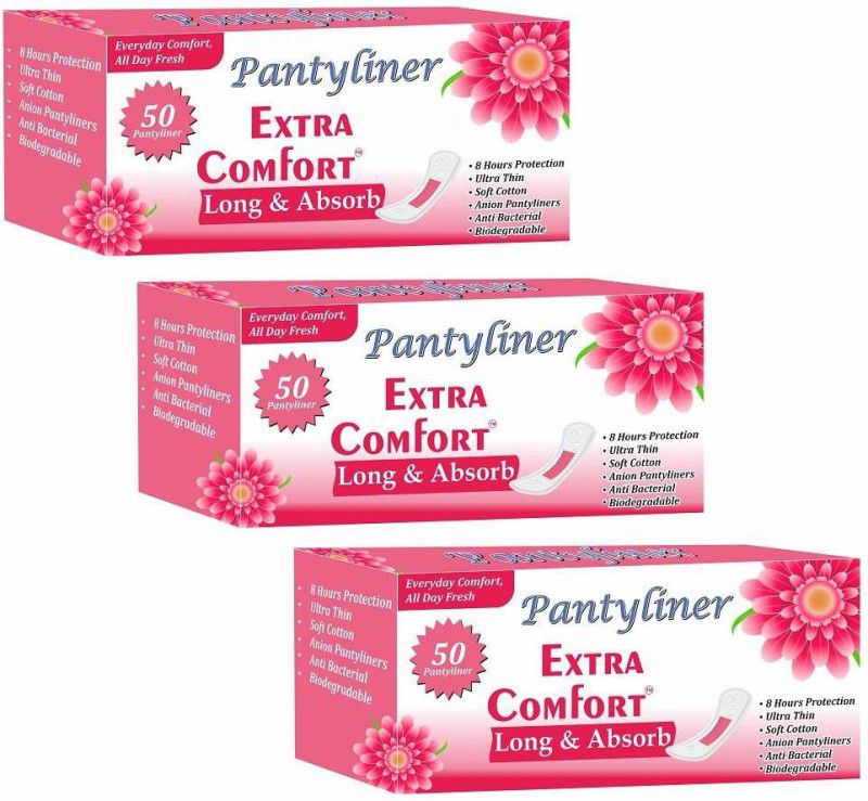 Extra Comfort Biodegradable Anion Cotton Mini Pads/Panty Liners With Wings - 150 Small Pantyliner  (Pack of 150)