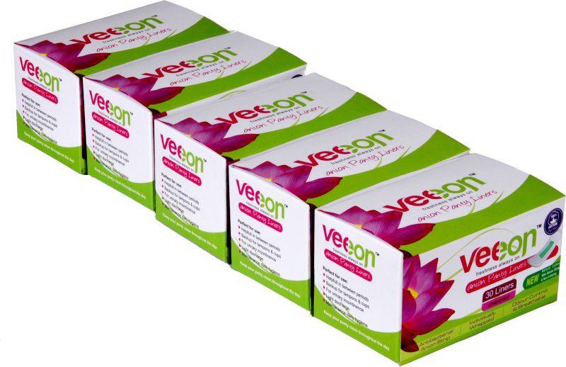 Veeon 100 % Cotton 30S Each Pantyliner  (Pack of 5)