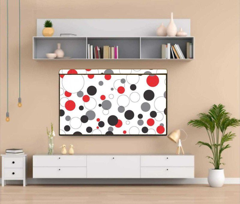 Immix LED Cover 50 Inch LED TV for 50 inch Computer Monitor, TV, LCD Monitor - LED-50-Red-BLK-Wt-Circle-P1  (White, Red)