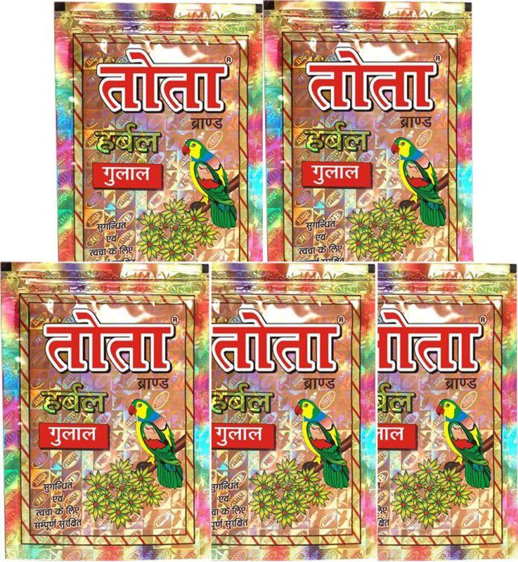 TOTA Holi Color Powder Pack of 5  (Red, Blue, Pink, Green, Orange, Yellow, 400 g)