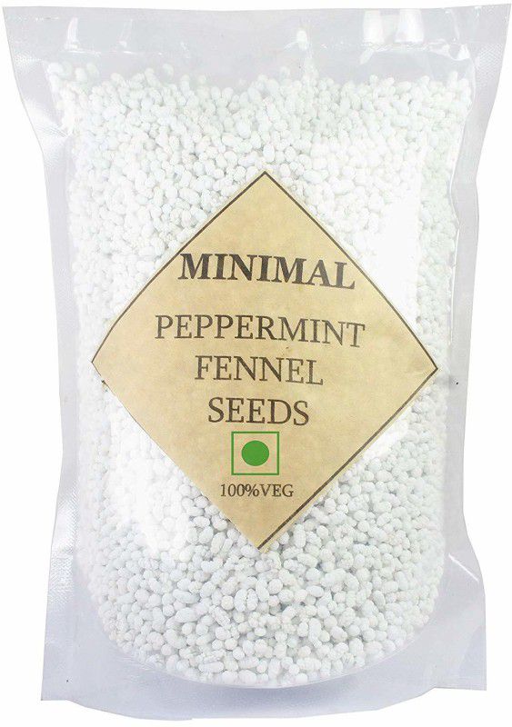 Minimal Peppermint Coated Fennel Seeds/Madrasi Sauf (500) fennel seeds Mouth Freshener  (500 g)