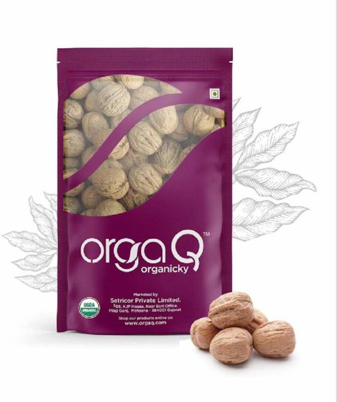 OrgaQ Organicky Organic 100% Natural Quality Walnut with Shell (Akhrot) Walnuts  (200 g)