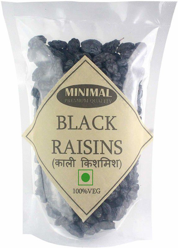 Minimal Dried Black Raisins/Black Kishmish with Seed Raisins  (250 g)