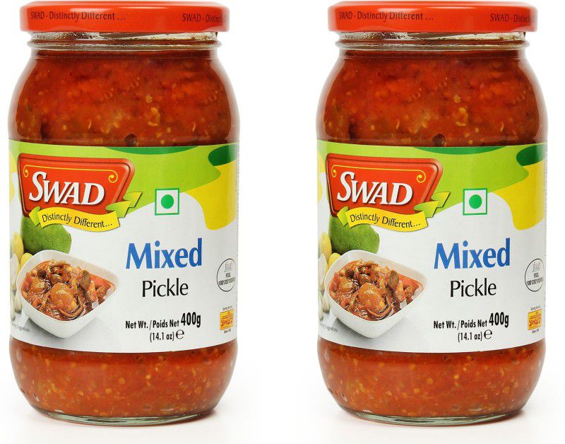 SWAD Delicious and Tangy Mango, Lemon, Green Chillies, Carrot, Kerda Mixed Pickle/ Mixed Achar | 400g Each Mango Pickle  (2 x 400 g)