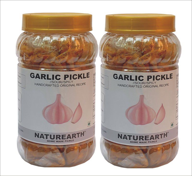 NaturEarth Garlic ( Lahsun ) Pickle Combo (2x400G) Maa Ke Hath Ka Homemade Achar Garlic Pickle  (2 x 400 g)