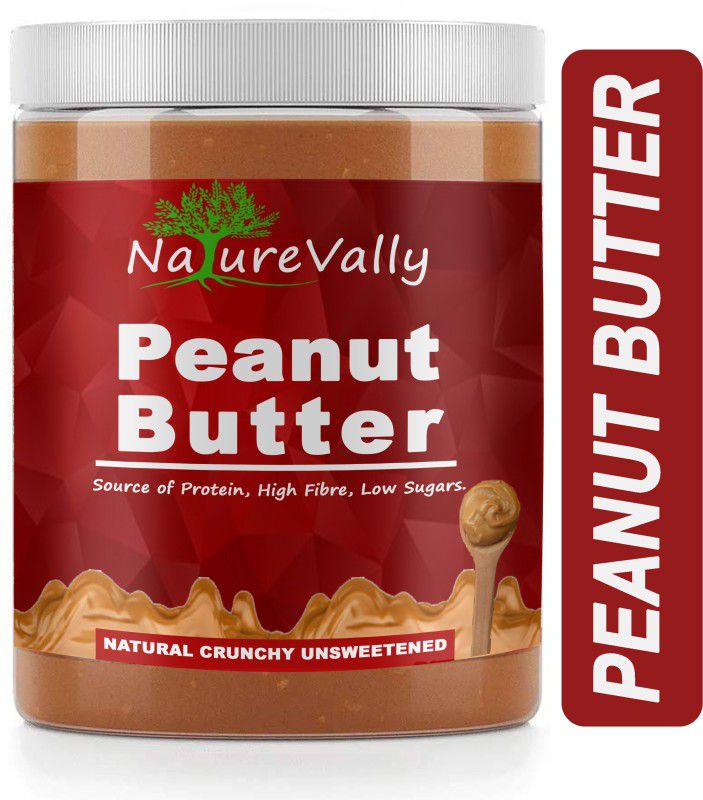 NatureVally Natural Crunchy Unsweetened Peanut Butter 1Kg Pack Of 2 | Rich in Protein Pro 1 kg  (Pack of 2)