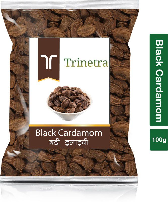 Trinetra Premium Quality Badi Elaichi (Black Cardamom)-100gm (Pack Of 1)  (100 g)