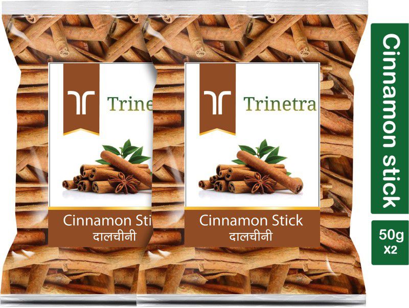 Trinetra Premium Quality Dalchini Sabut (Cinnamon Stick)-50gm (Pack Of 2)  (2 x 50 g)
