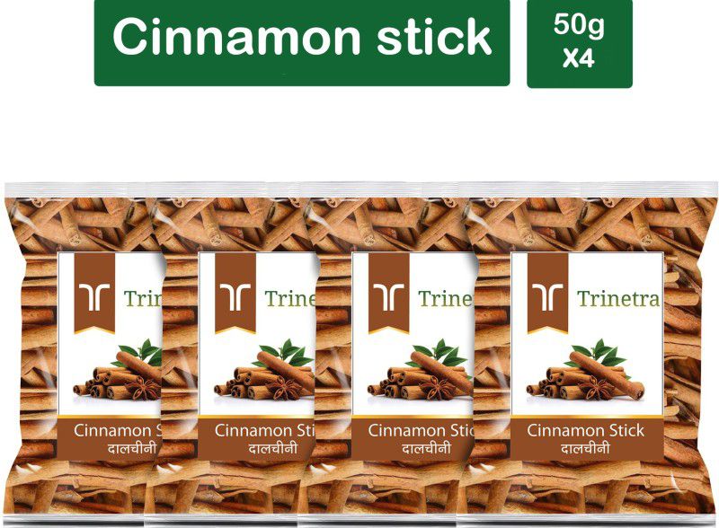 Trinetra Premium Quality Dalchini Sabut (Cinnamon Stick)-50gm (Pack Of 4)  (4 x 50 g)