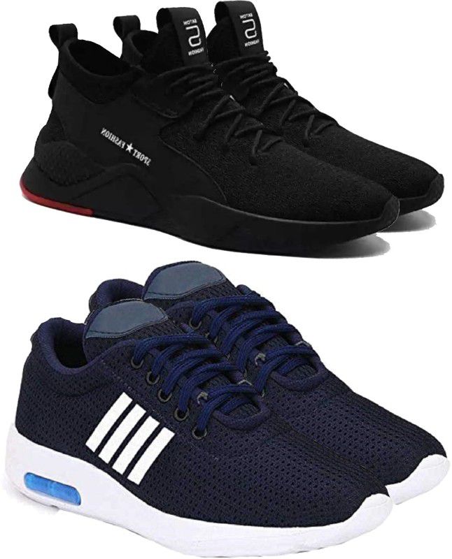 Exclusive Affordable Collection of Trendy & Stylish Sport Sneakers Shoes Running Shoes For Men  (Black, Blue)