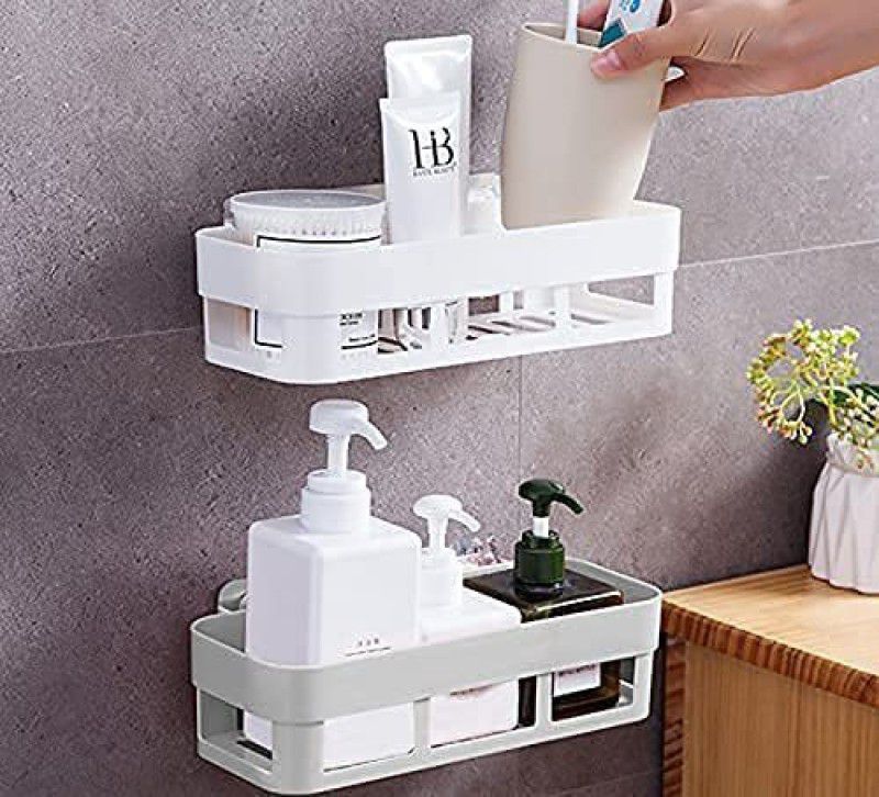 QREX Usefull Multiperurpose ABS Plastic Wall Bathroom Shelves And Corner Shelf For Bathroom,Home, kitchen  (White)