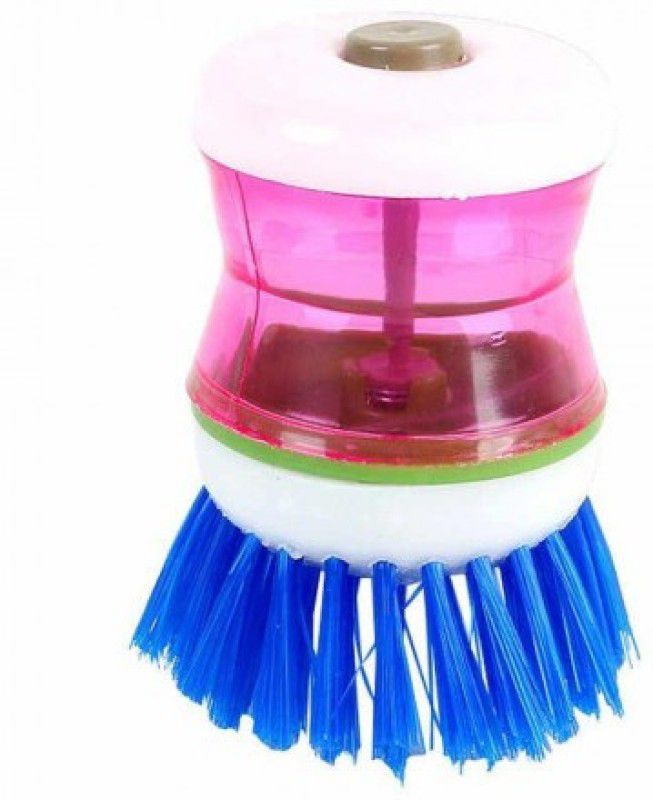 GK sales Plastic Wash Basin Brush Cleaner with Liquid Soap Dispenser (Multicolour) Dishwash Bar  (100 g)