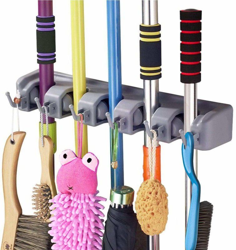 PAVITRA ENTERPRISE Grey Plastic Broom Holder  (5 Holders)