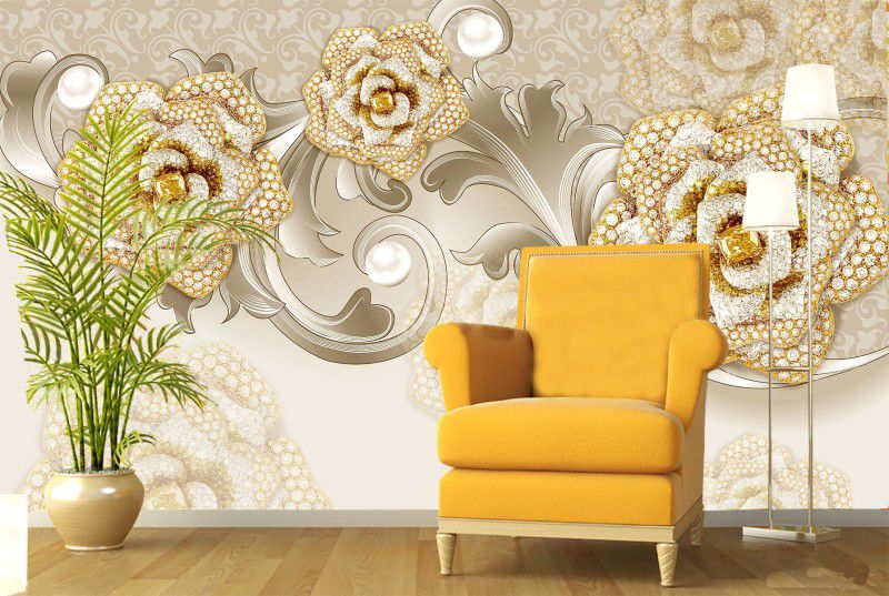 Decor World Floral & Botanical Multicolor Wallpaper  (325 cm x 40 cm)