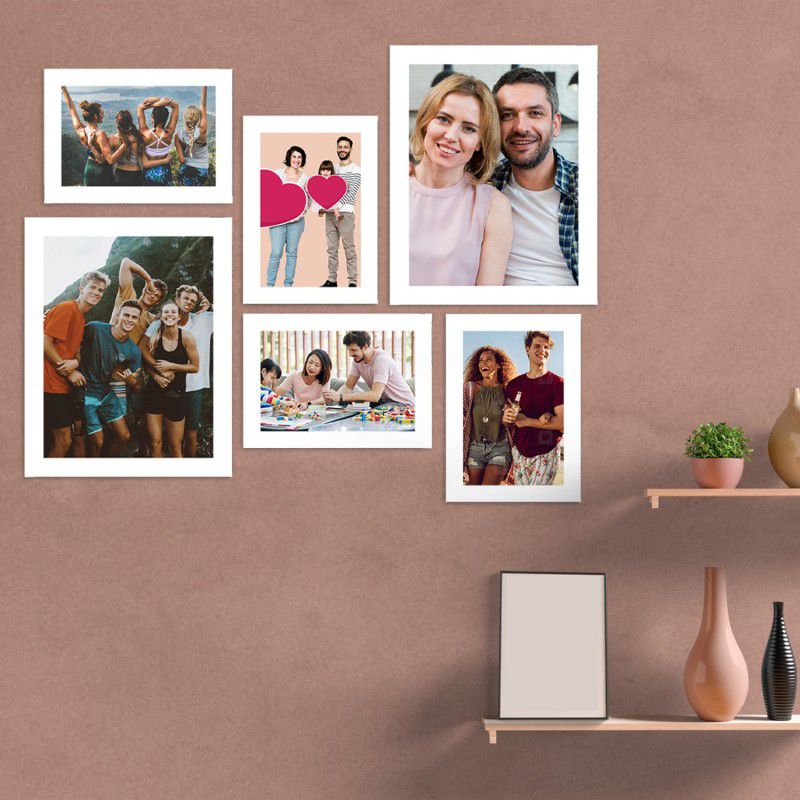 Flipkart Perfect Homes Acrylic Personalized, Customized Gift Best Friends Reel Photo Collage gift for Friends, BFF with Frame, Birthday Gift,Anniversary Gift Wall  (White, 6 Photo(s), Set of 6 Photo Frames for 4 Photos of 5"x7", 2 Photos of 8"x10")