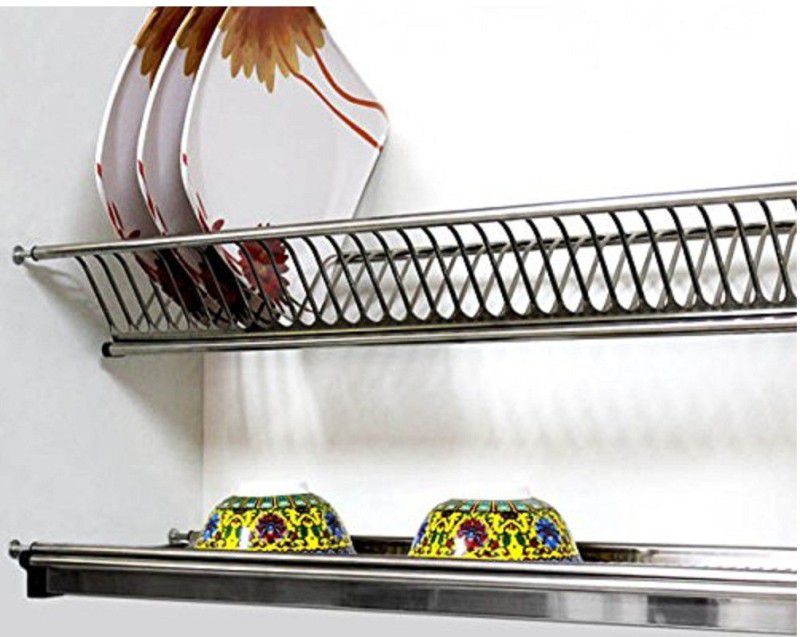 Marsun Kitchen Dish Rack for Cabinet Width 80CM Plate Kitchen Rack  (Steel, Steel, White)