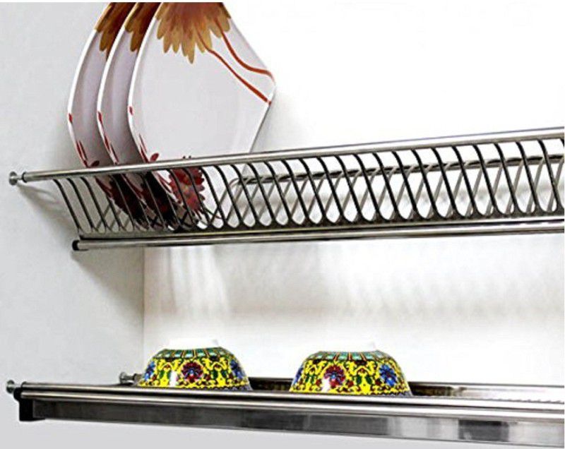 Marsun Kitchen Dish Rack for Cabinet Width 70CM Plate Kitchen Rack  (Steel, Steel, White)