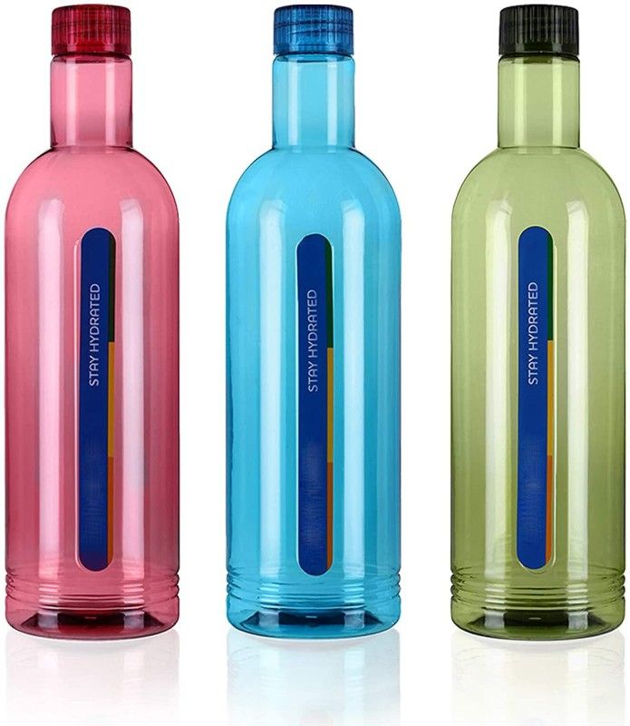 Randal Aura Premium Quality Fridge Bottle Set (Red/Blue/Green) (3 Pcs Set) 1000 ml Bottle  (Pack of 3, Multicolor, Plastic)