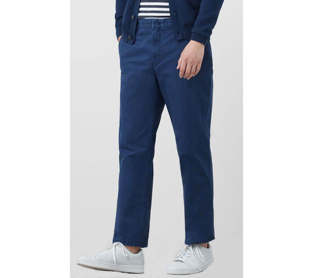 Mango Straight Fit Casual Chino Pants- Navy Blue 