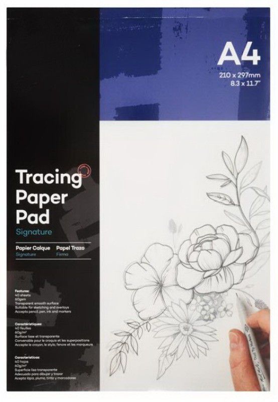Ikshu A4 Tracing Paper For Drawings Easy To Trace On Book Cloth Suitable For Pencil unruled A4 50 gsm Transfer Paper  (Set of 1, White)