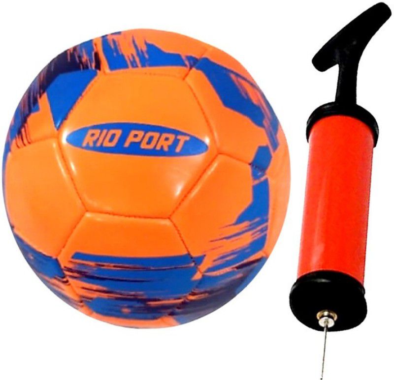RIO PORT Football with air pump ORENGE Football - Size: 1  (Pack of 1)