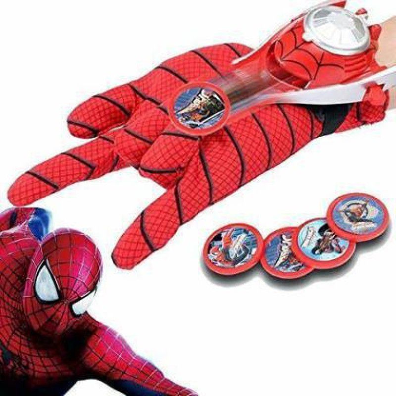 IMSZZ TRADING SPIDER-MAN GLOVES WITH DISC LAUNCHER FOR KIDS  (Multicolor, Red)