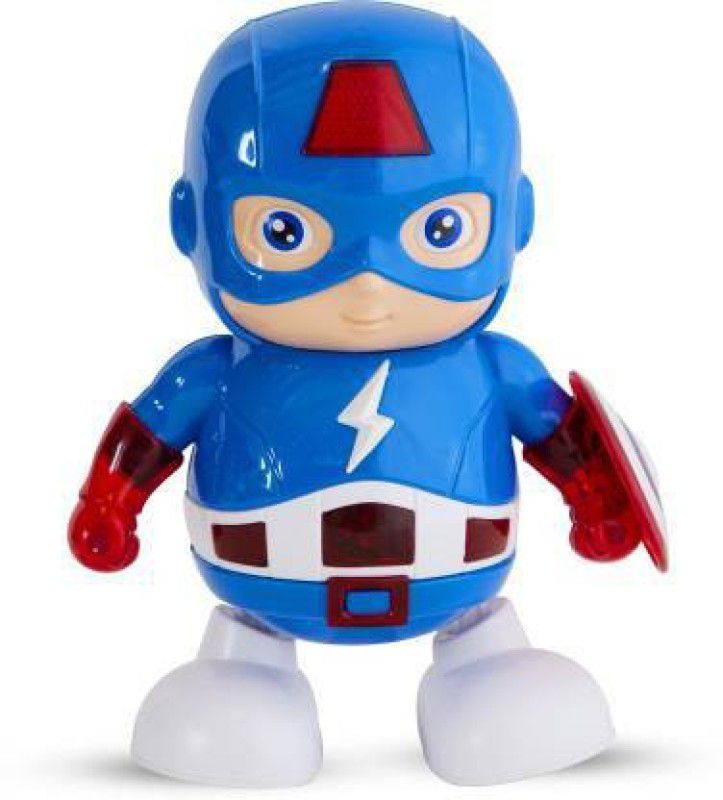 IMSZZ TRADING Captain America Avenger SUPER HERO DANCING MUSICAL TOY FOR KIDS WITH MUSIC AND 3D LIGHTS  (Multicolor)