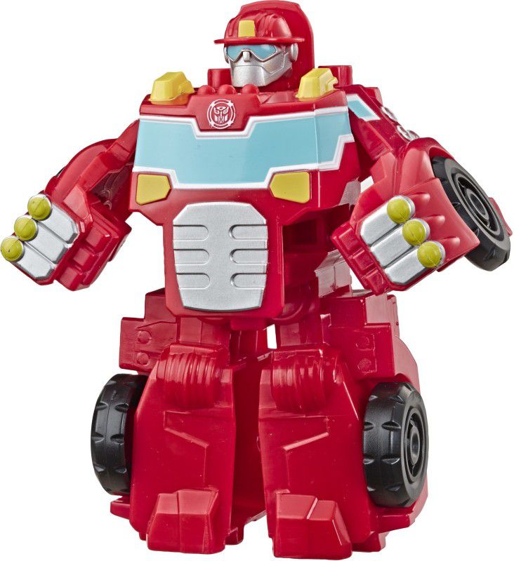 TRANSFORMERS Heroes Rescue Bots Academy Heatwave the Fire-Bot Converting, 4.5-Inch Figure, For Kids Ages 3 and Up  (Multicolor)