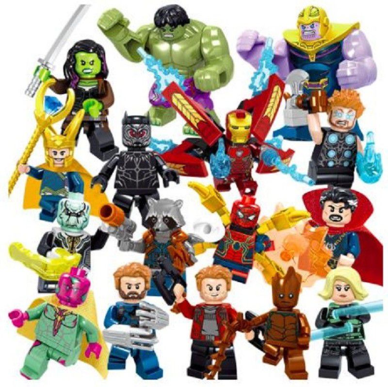 Delite Super Hero Mega Pack 16 AVENGERS Mini Building Blocks Toy Figures Puzzle  (Multicolor)
