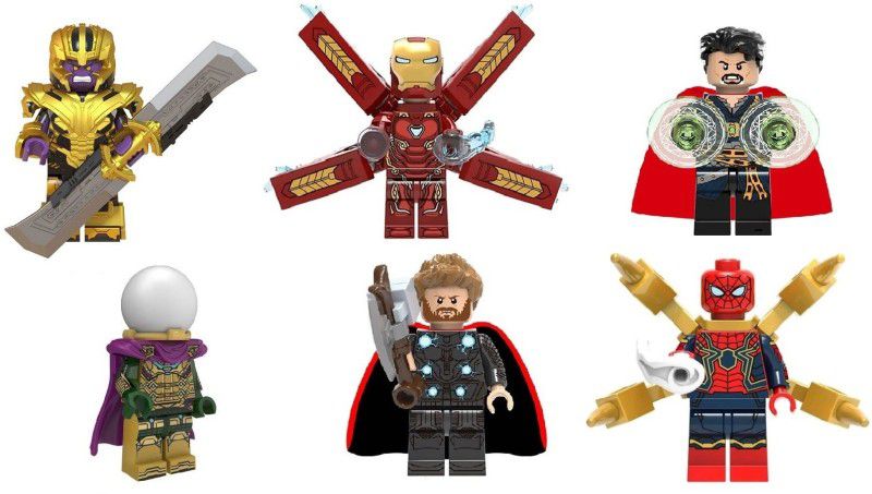 Delite Fun Play Avengers 6 mini Building blocks puzzle toy figures Super Hero  (Multicolor)