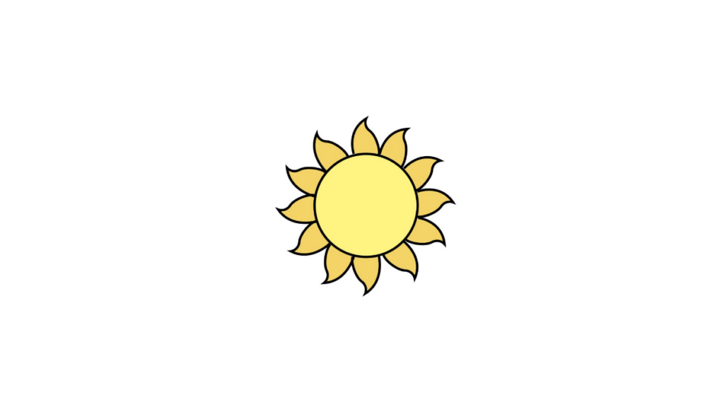 How to Draw The Sun Easily