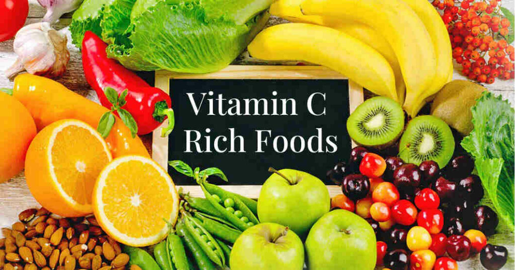 A list of food sources of vitamin C