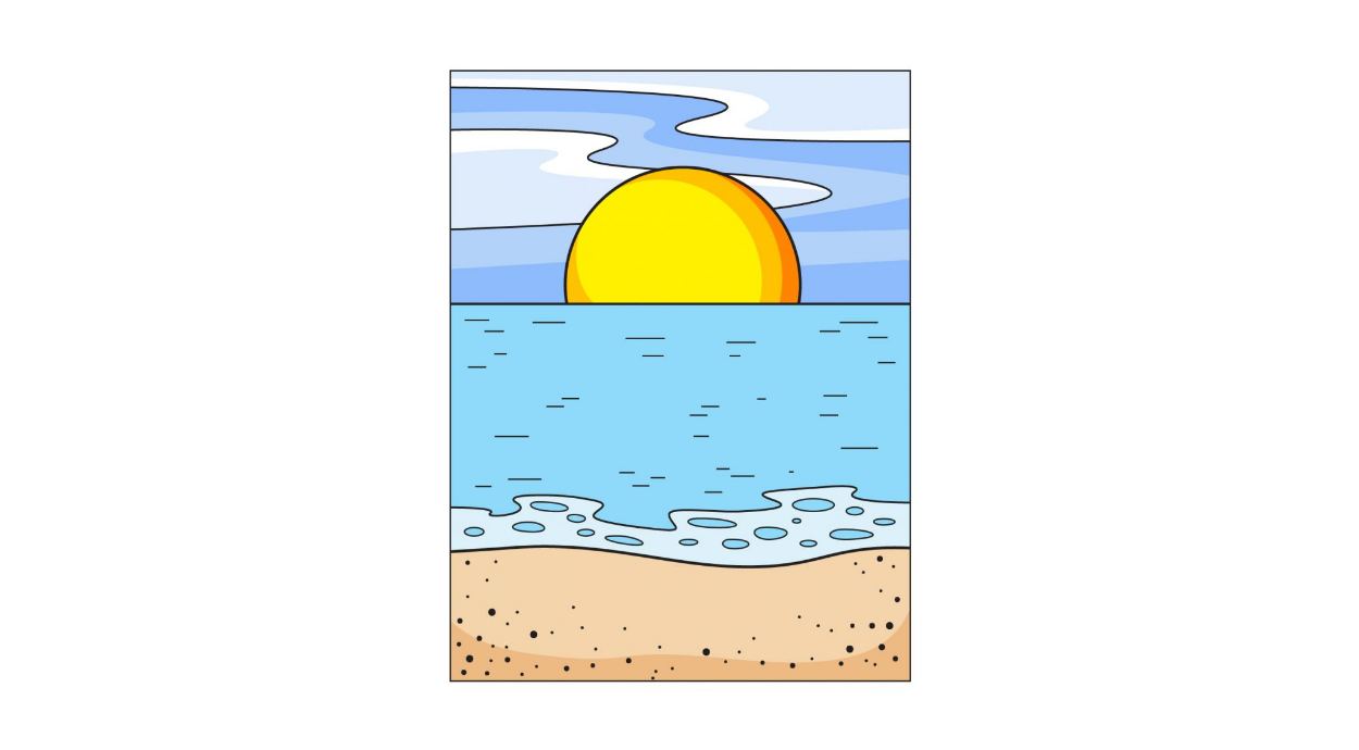How to Draw An Ocean Easily - Sohago