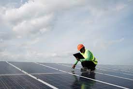 solar epc worker on solar panels