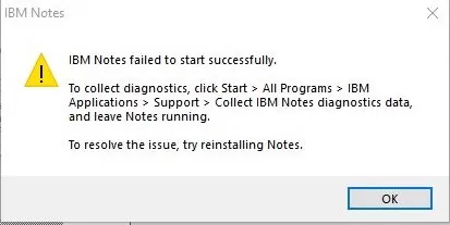 How to fix Error “HCL Notes Failed to Start Successful”                                                        