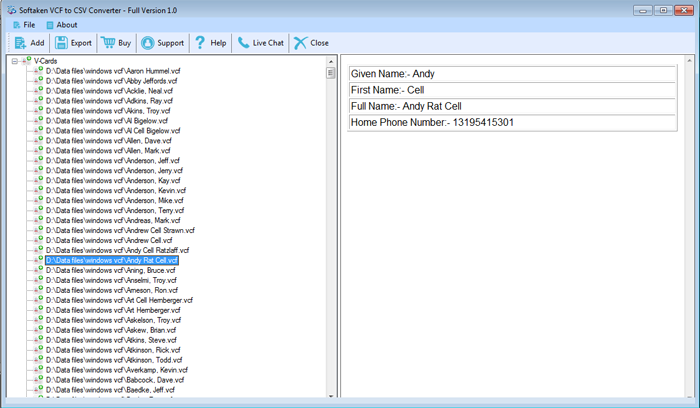 export-vcf-to-csv