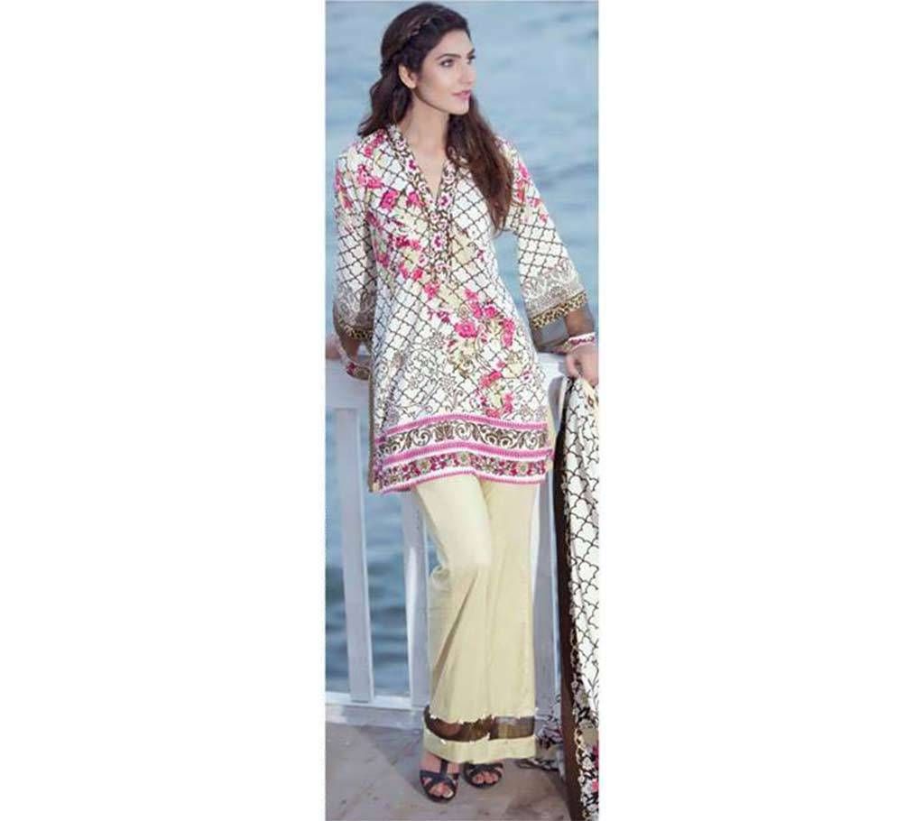 Unstitched Bright Star Kota Lawn three pc
