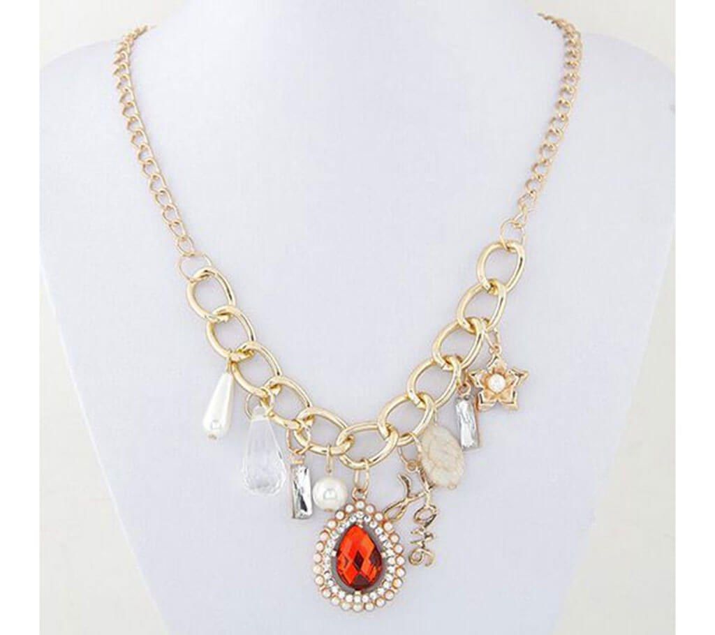 Gold Plated Stone Setting Pendant