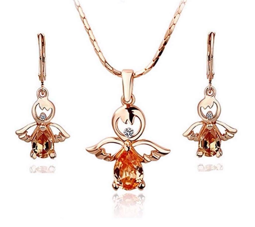 Crystal drop pendant set