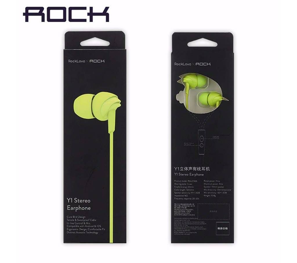 ROCK Y1 Stereo Earphone