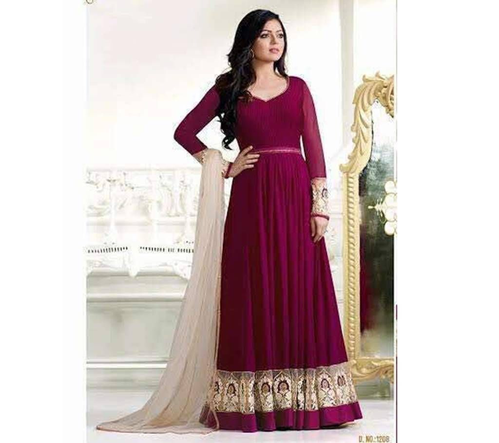 Indian Replica Unstitched Embroidered Georgette Long Suit
