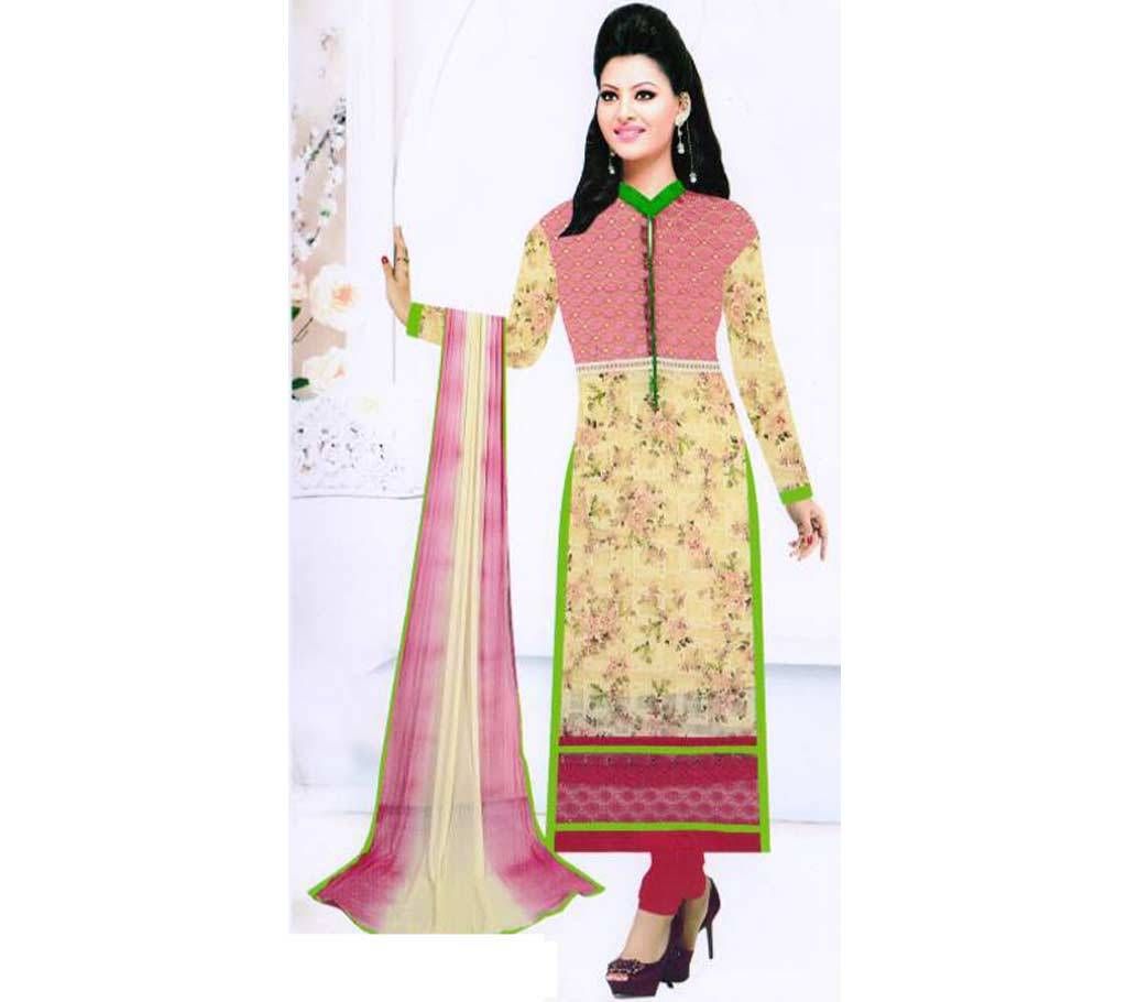Unstitched printed cotton three piece-copy 