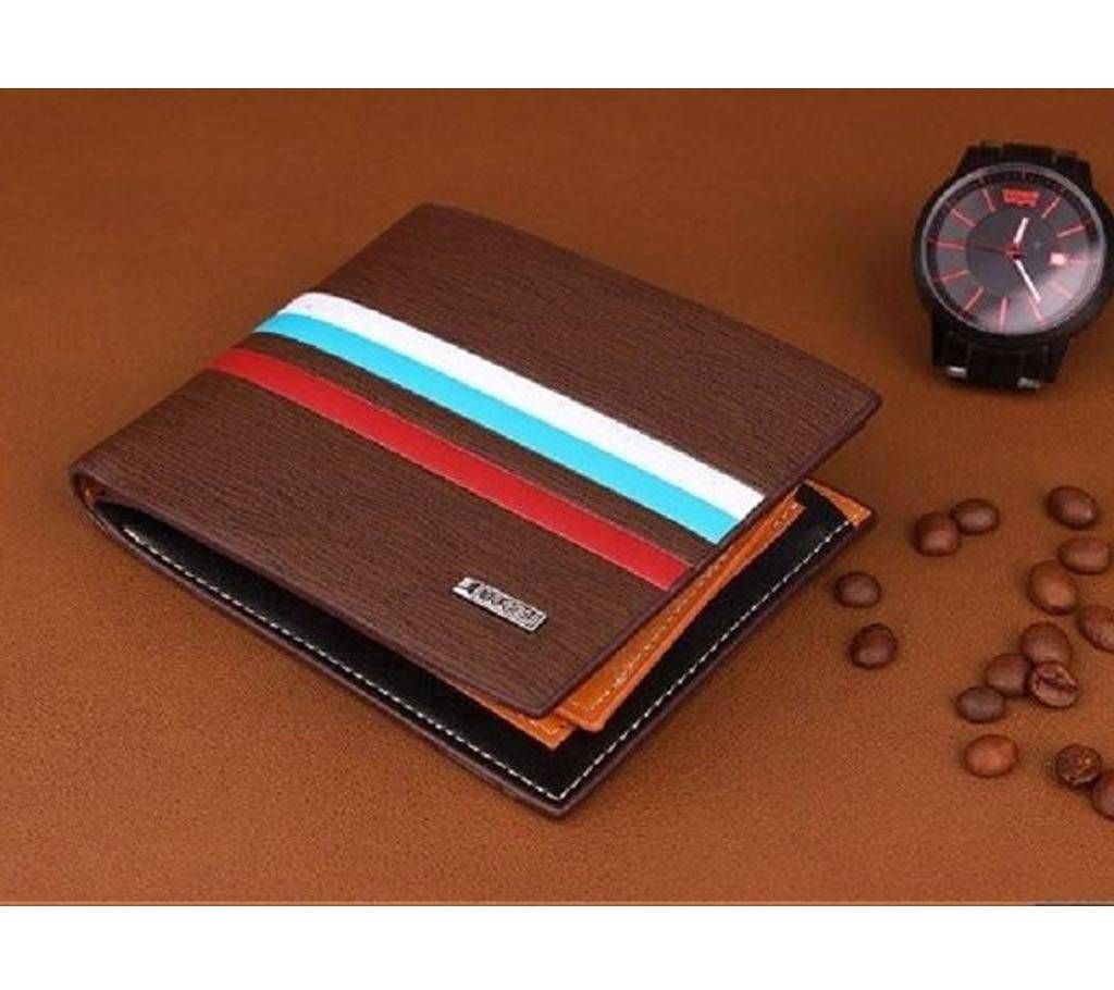 Men's Leather Stripped Wallet