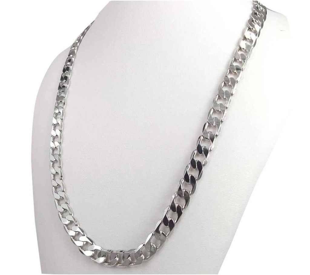 White Gold Plated 24 Inch Necklace For Men 