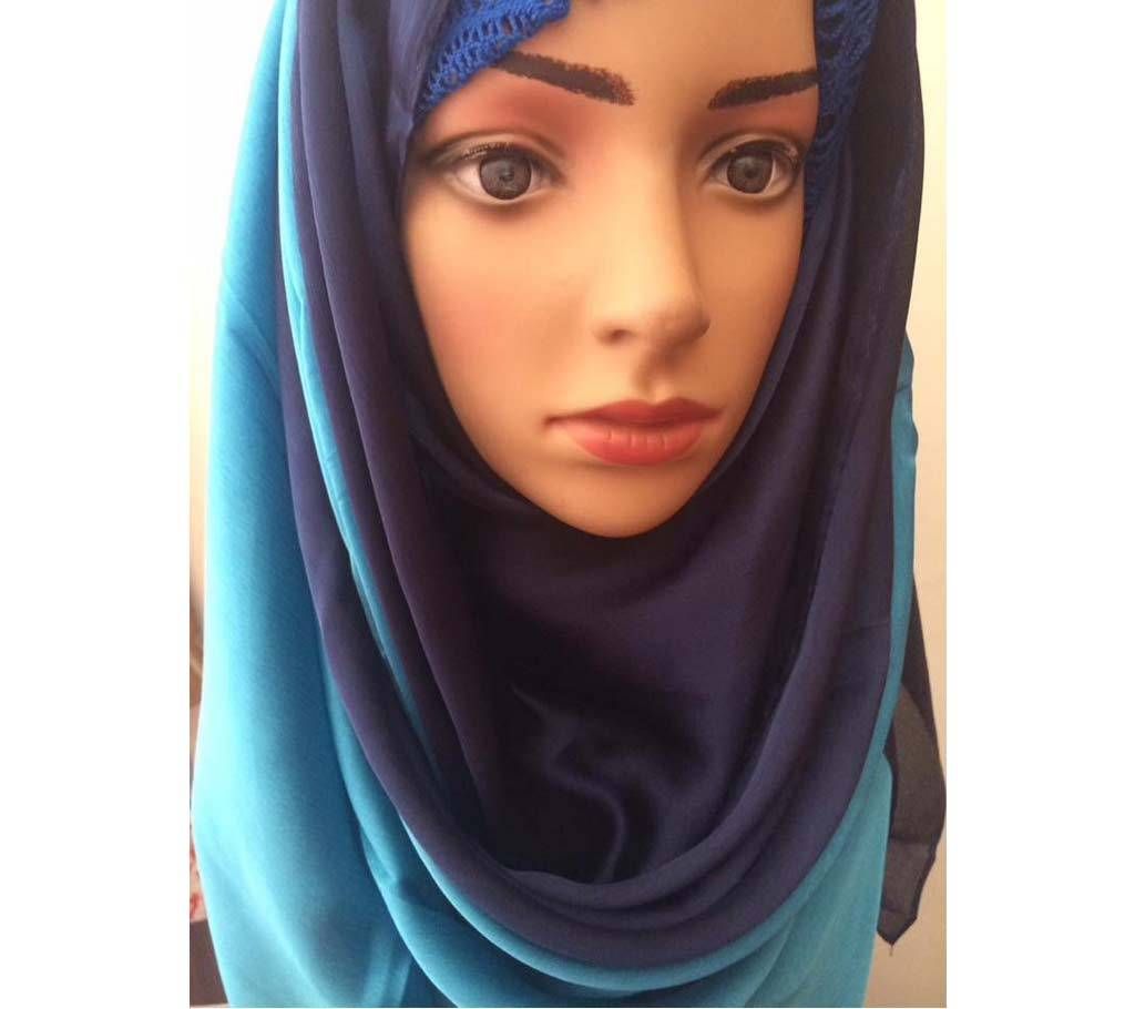 Dual color shaded original pure silk hijab