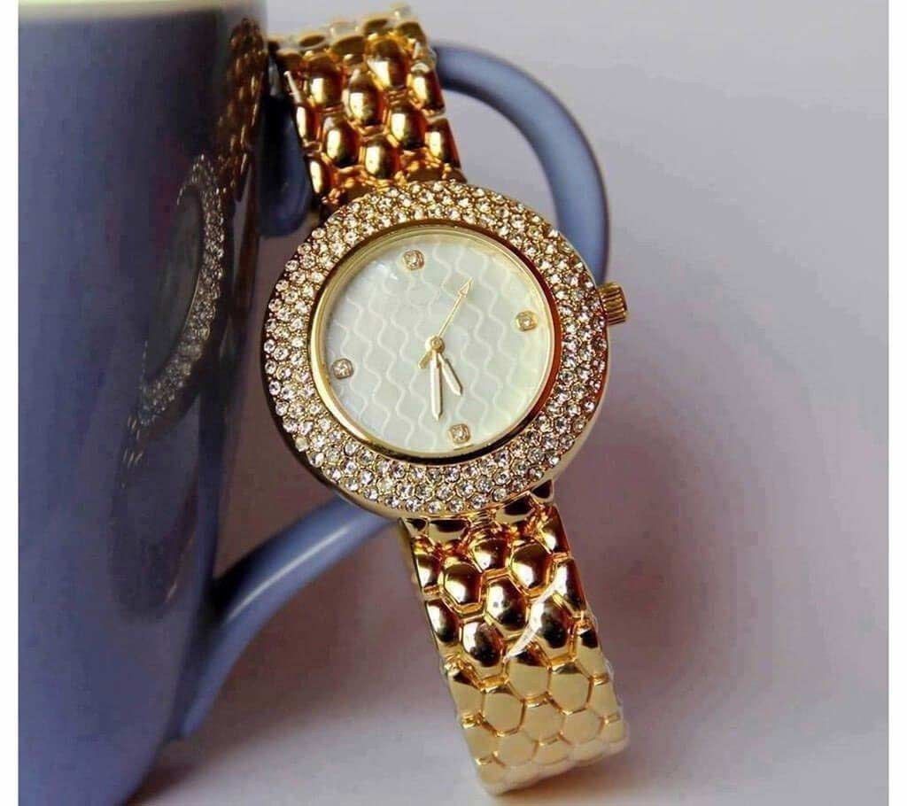 Stone Setting Wristwatch For Ladies 