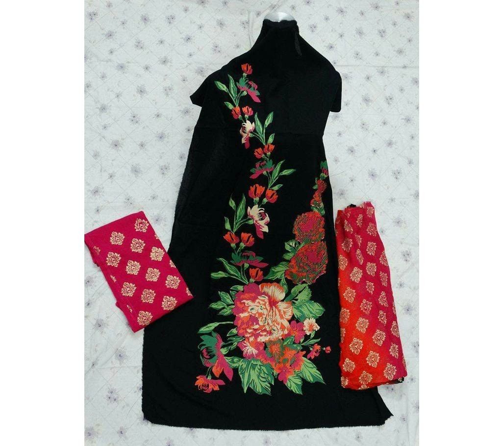 Unstitched Linen Printed Three Pc