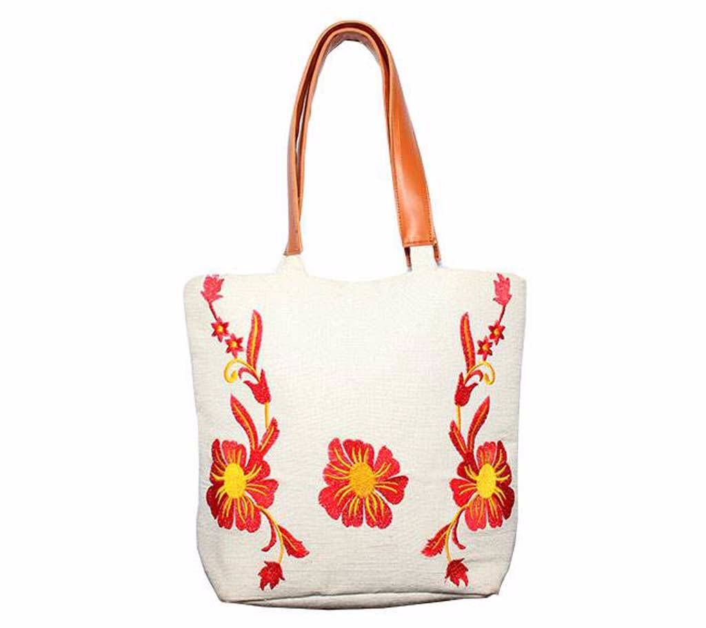 Embroidery White Bag